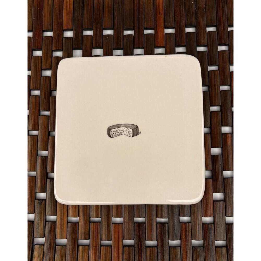 Rae Dunn Cow and Cheese Trivets Plates by Magenta Rare Retired Set of 2 - Picture 2 of 8